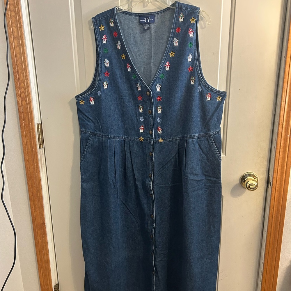 Ty Blue Sleeveless V-Neck Midi Sundress